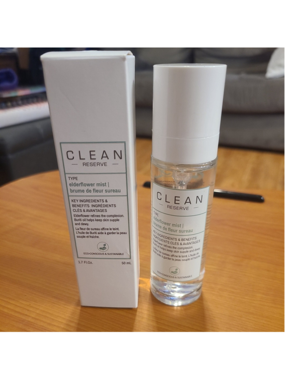 CLEAN RESERVE Elderflower Mist Moisturizing Facial Spray 1.7 oz / 50 ml NIB